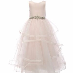 Chantilly Place Pink Kids Satin/Tulle Dress